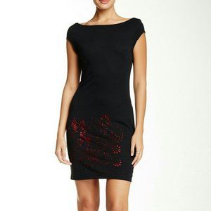 Desigual Badajoz black cutouts dress sz. L